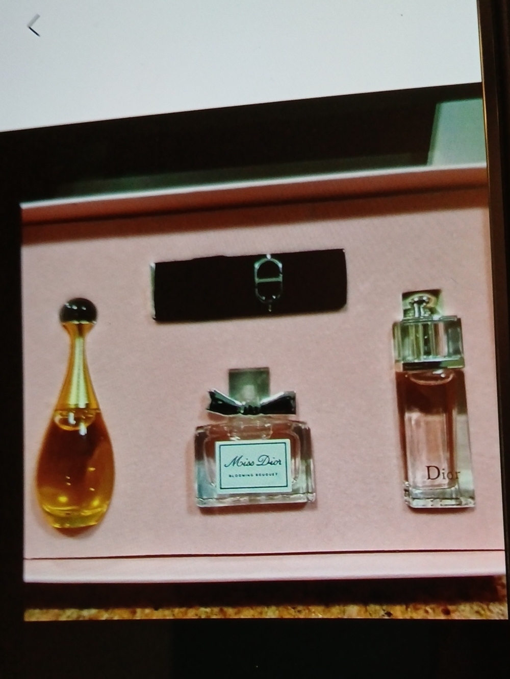 Dior Pink Gift Set with Glass Perfume Bottles